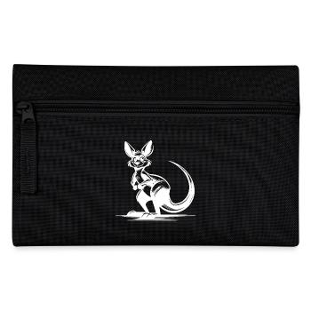 Lächelndes australisches Känguru - Federtasche - Schwarz - Vorne