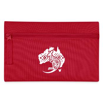 Kangaroo in the Australian Continent Tattoo Sytyle - Pencil Case - red - Front