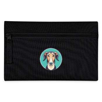 Old Croatian Sighthound Dog Breed Cartoon Kawaii - Pencil Case - black - Front