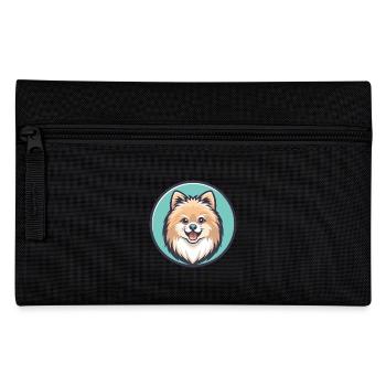 Poméranien Spitz Chien Race Dessin Animé Kawaii Clipart - Trousse - noir - Devant