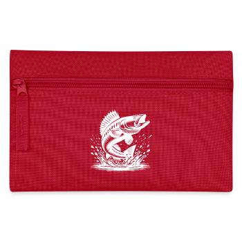 Jumping Zander Out of Water Splash - Pencil Case - red - Front