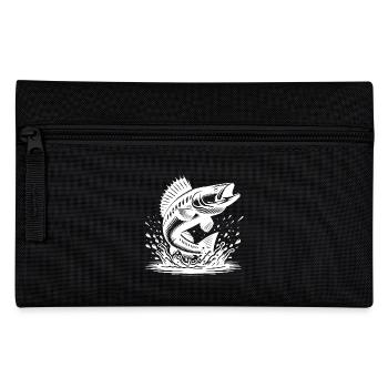 Springender Zander aus dem Wasser Splash - Federtasche - Schwarz - Vorne