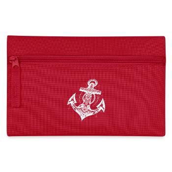 Eleganter Tattoo Style Anker - Federtasche - Rot - Vorne
