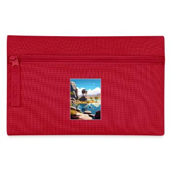 Hampi Inde Affiche de voyage Souvenir Carte Postale Peinture - Trousse - rouge - Devant