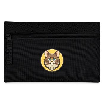 Maine Coon Cat Breed Cartoon Kawaii Animal Pet - Pencil Case - black - Front