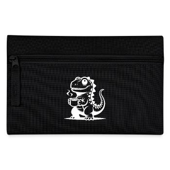 Lustiges mit Dinos, Dino Baby mit Kaffeetasse - Federtasche - Schwarz - Vorne