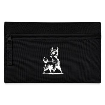 Friendly Curious Llama Pencil Sketch Style - Pencil Case - black - Front