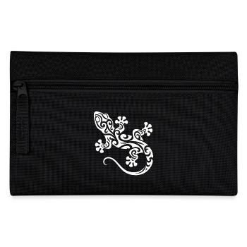 Cute Gecko in Tribal Tattoo Ink Style - Pencil Case - black - Front