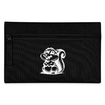 Funny Squirrel Portrait Pencil Sketch - Pencil Case - black - Front