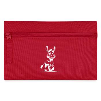 Smiling Donkey Long-Eared Donkey Drawing - Pencil Case - red - Front