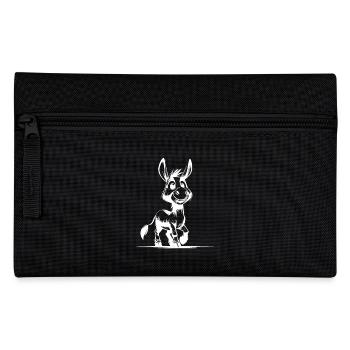 Smiling Donkey Long-Eared Donkey Drawing - Pencil Case - black - Front