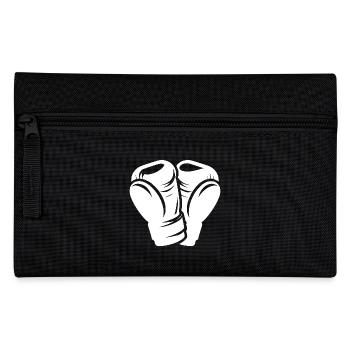 Two Boxing Gloves Boxing Symbols - Pencil Case - black - Front