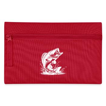 Zander fish jumps elegantly out of the water - Pencil Case - red - Front