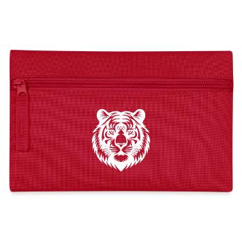 Grimmiger Tattoo Tiger Kopf Zeichnung - Federtasche - Rot - Vorne