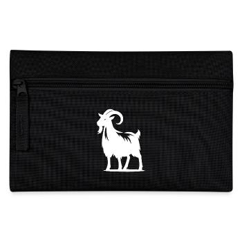 Stubborn billy goat with horns portrait - Pencil Case - black - Front