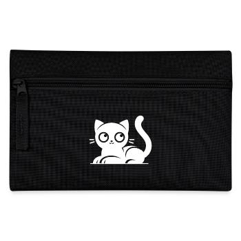 Funny cats with big eyes Drawing - Pencil Case - black - Front