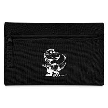 Friendly Smiling T-Rex Dino Drawing - Pencil Case - black - Front