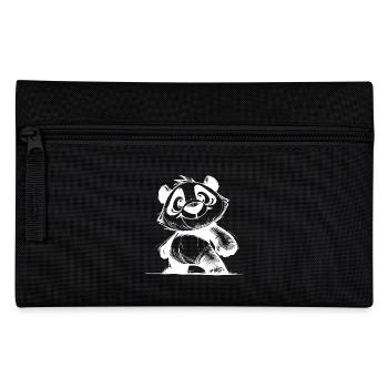 Knuffiger Kinder Panda Baby Bleistift Skizze - Federtasche - Schwarz - Vorne