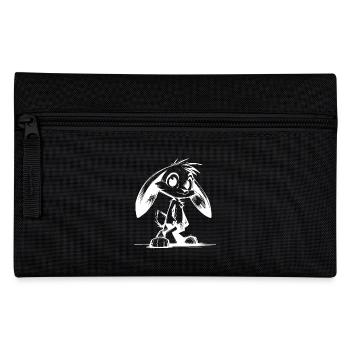 Cute bunny with big eyes and long ears - Pencil Case - black - Front