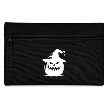 Funny Magical Halloween Pumpkin Lantern with Hat - Pencil Case - black - Front