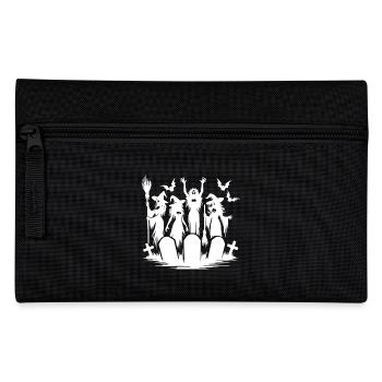 Hexen Halloween Fledermaus Friedhof Besen Party - Federtasche - Schwarz - Vorne