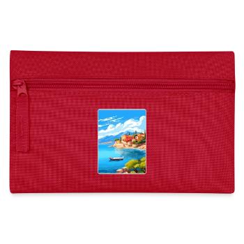 Corfou Grèce Affiche de voyage Souvenir Carte Postale Peinture - Trousse - rouge - Devant
