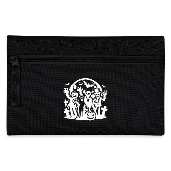 Funny Halloween Kids Pumpkin Party with Zombie - Pencil Case - black - Front