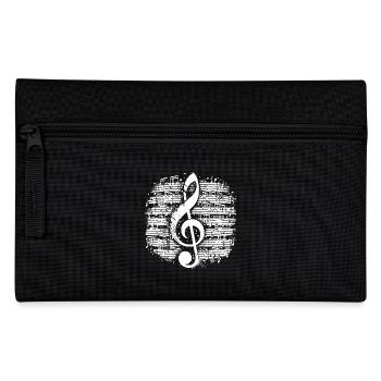Musik Notenschlüssel Vintage Notenblatt Style - Federtasche - Schwarz - Vorne