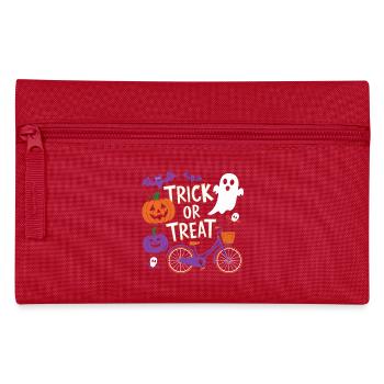 Halloween Fahrrad Süßes oder Saures Design - Federtasche - Rot - Vorne