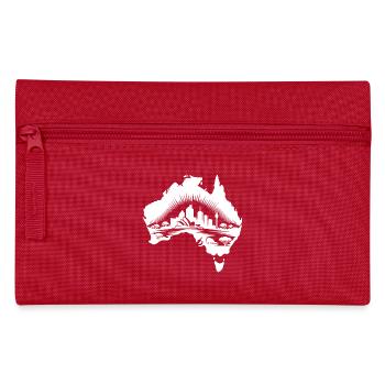Australian Continent Landscape Tattoo Sytyle - Pencil Case - red - Front
