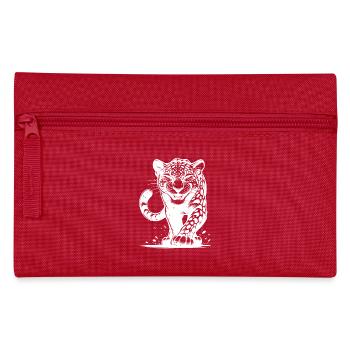 Cunning leopard hunting with spots - Pencil Case - red - Front