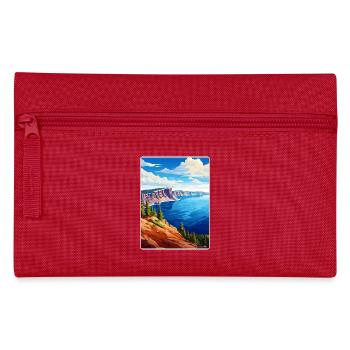 Affiche de voyage souvenir du parc national du lac Crater - Trousse - rouge - Devant