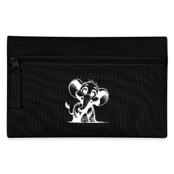 Éléphant curieux avec de grands yeux et de grandes oreilles - Trousse - noir - Devant