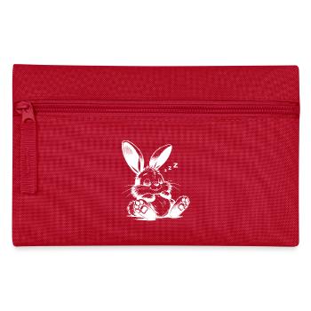 Mignon bébé lapin endormi avec de grandes oreilles - Trousse - rouge - Devant