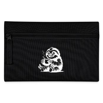 Drôle de paresseux avec dessin de tasse à café - Trousse - noir - Devant