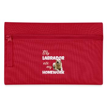 Labrador Hausaufgaben - Federtasche - Rot - Vorne