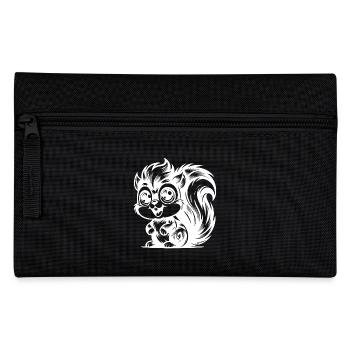 Funny Pencil Drawing Cartoon Squirrel - Pencil Case - black - Front