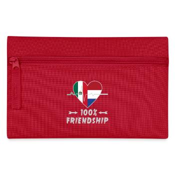 Mexiko und Niederlande 100% Freundschaft - Federtasche - Rot - Vorne