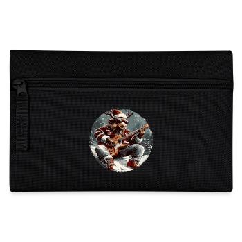 Moose Christmas Rocker Guitar - Pencil Case - black - Front