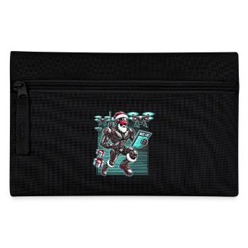 AI Santa Robot with Drones Future Christmas Helper - Pencil Case - black - Front