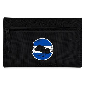 El Salvador Vintage Map Salvadoran Flag - Pencil Case - black - Front