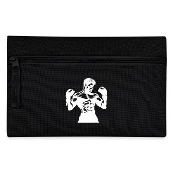 Powerful boxer with raised fists - Pencil Case - black - Front
