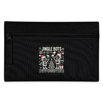 Jingle Bots - Christmas Robots with Binary Code - Pencil Case - black - Front