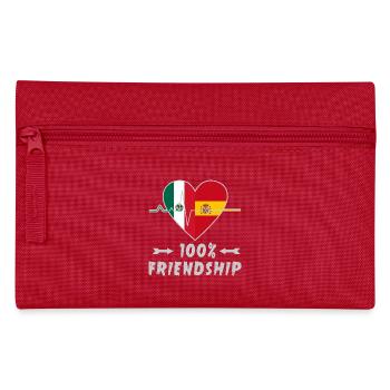 Mexiko und Spanien 100% Freundschaft - Federtasche - Rot - Vorne