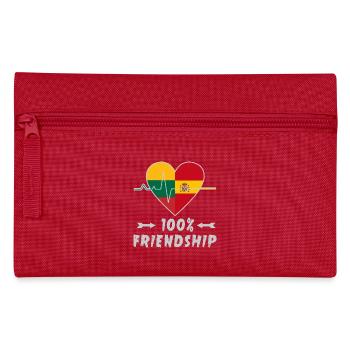 Lithuania and Spain 100% friendship - Pencil Case - red - Front