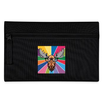 Moose Cool in Glasses Colorful King of the Forest - Pencil Case - black - Front