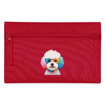 Bichon Frisé chien mignon lunettes colorées - Trousse - rouge - Devant