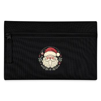 Vintage Santa Claus Holiday Badge - Pencil Case - black - Front