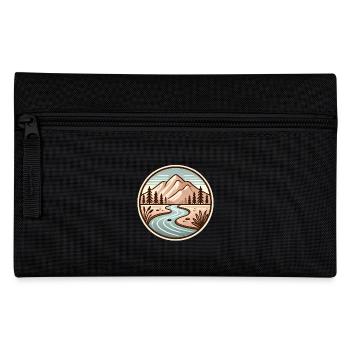 Friedliches Berg-Natur-Abzeichen-Design - Federtasche - Schwarz - Vorne