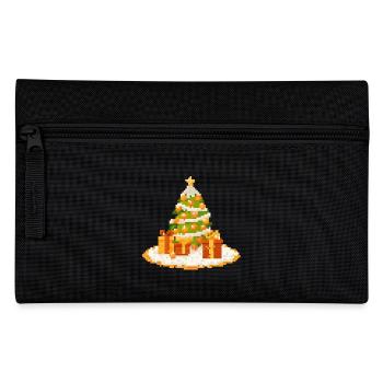 Sapin de Noël Pixel Art avec des cadeaux - Trousse - noir - Devant